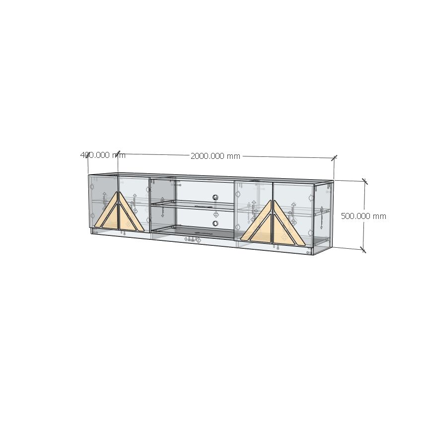 HAPPY FURNITURE , Kệ TV 4 cửa mở - CHARIS , KTV_029 , 200cm x 40cm x 50cm