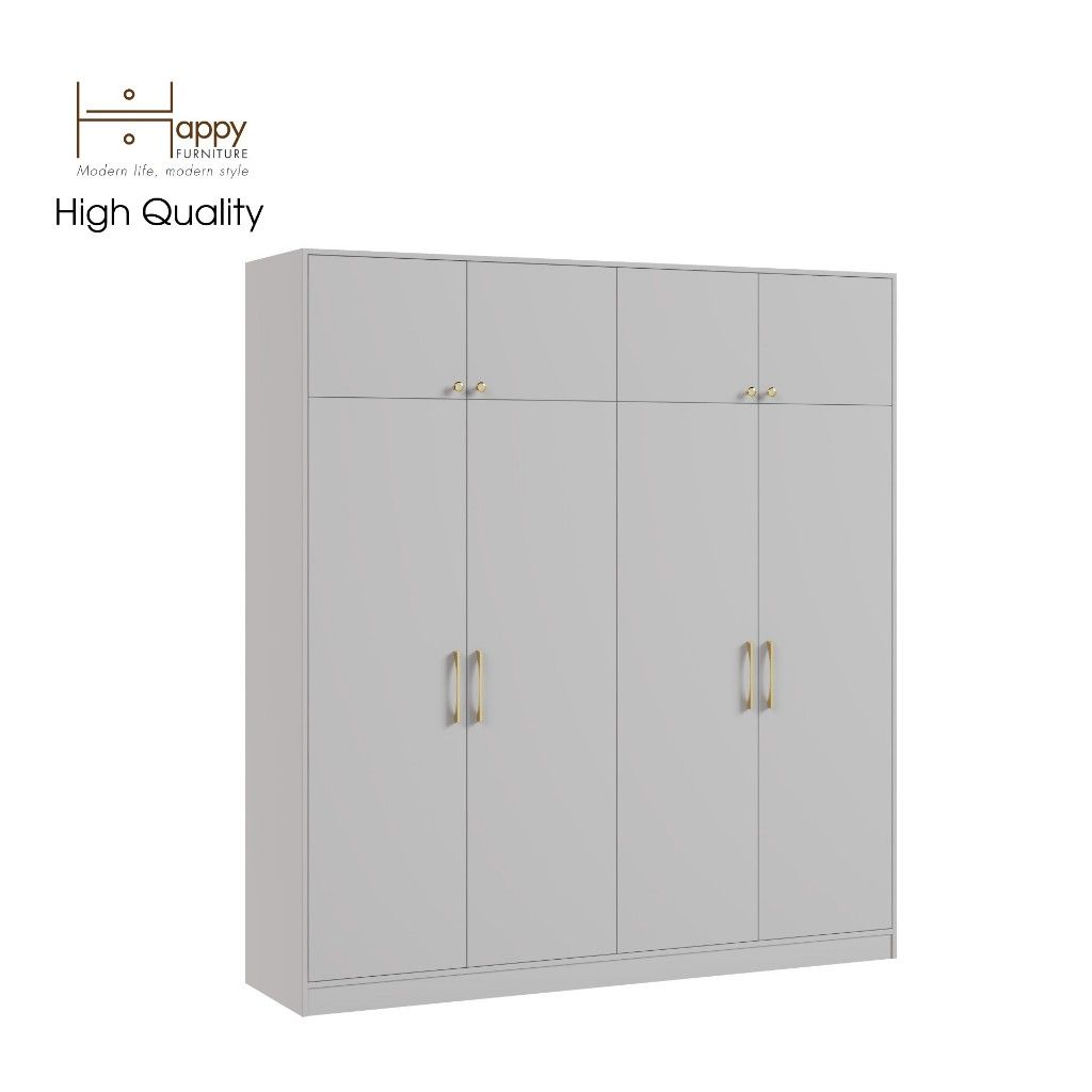 HAPPY FURNITURE , Tủ quần áo 2mx2m2 - ELEGANT , TCM_047 , 200cm x 54cm x 220cm