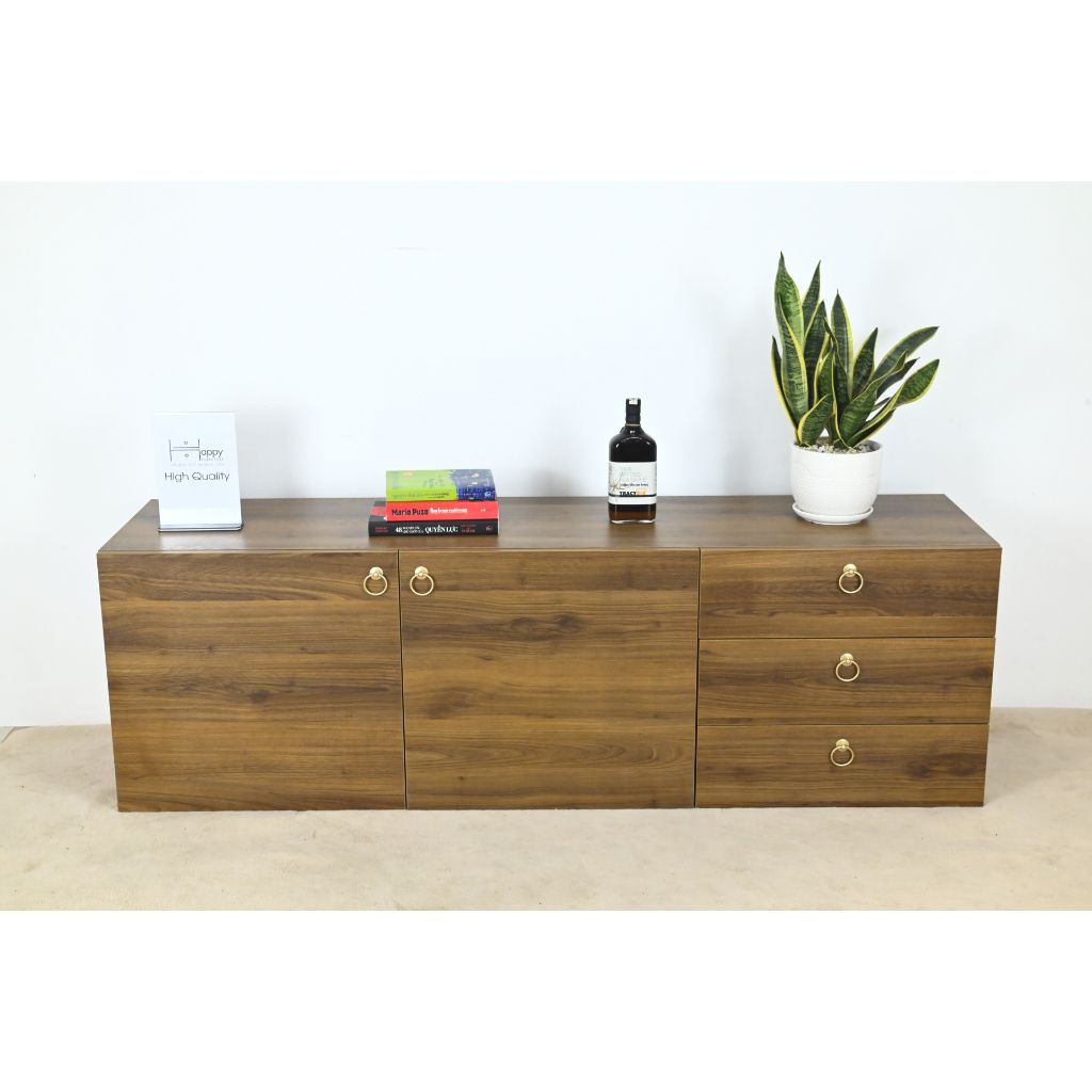 HAPPY FURNITURE , Kệ Tivi 3 ngăn kéo 2 cửa mở - WESLEY , KTV_004 , 160cm x 40cm x 50cm