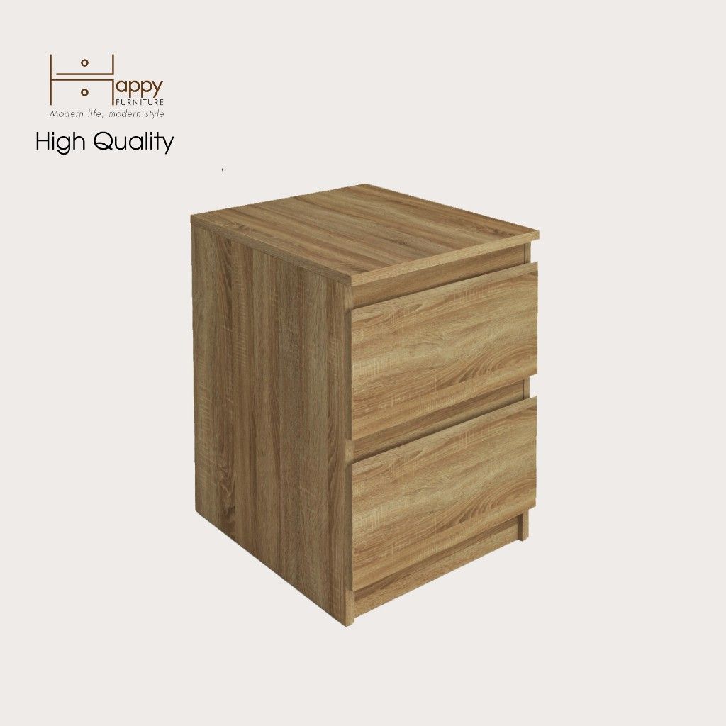 HAPPY FURNITURE , Táp đầu giường 2 hộc kéo - DOOBIE , THK_002 , 40cm x 48cm x 55cm