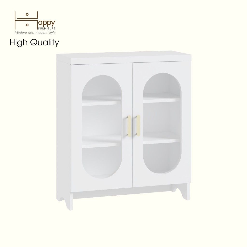 HAPPY FURNITURE , Tủ lưu trữ 2 cửa kính - CHEVY, TLT_047 , 70cm x 30cm x 82cm DxRxC