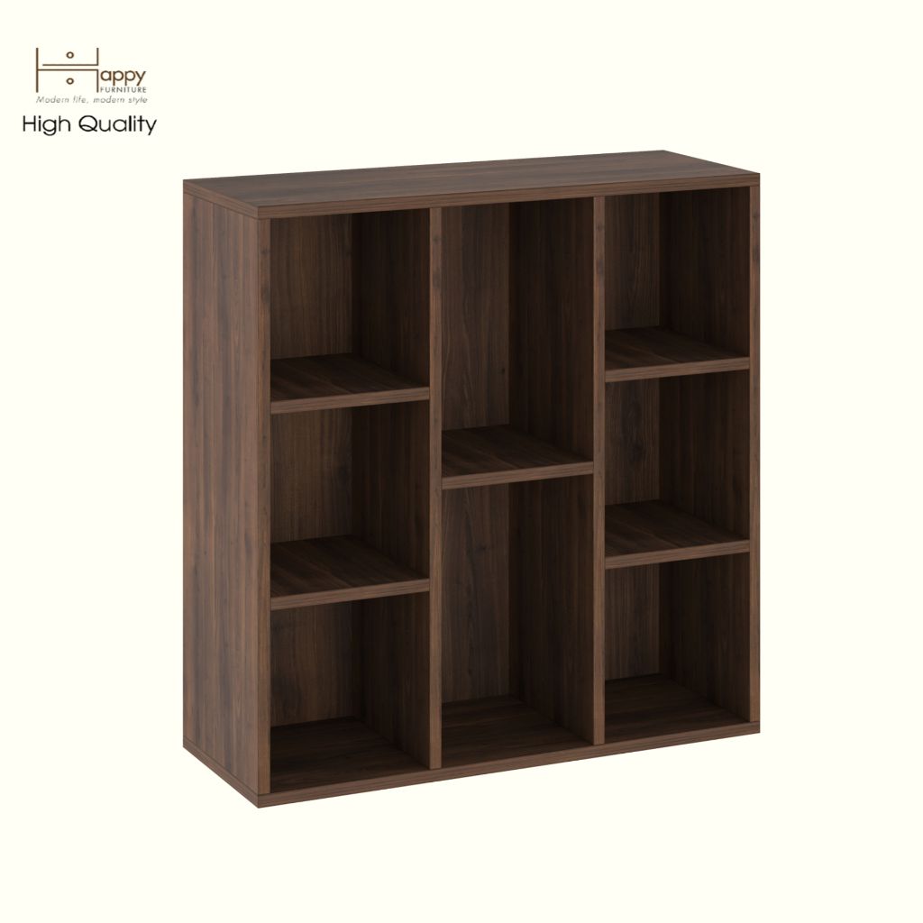 HAPPY FURNITURE , Kệ sách 8 ngăn - CATY , KSA_092, 74cm x 28cm x 77cm DxRxC