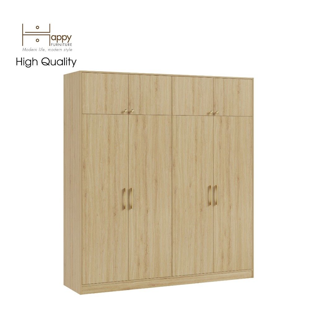 HAPPY FURNITURE , Tủ quần áo 2 ngăn kéo 2mx2m2 - ELEGANT , TCM_048 , 200cm x 54cm x 220cm