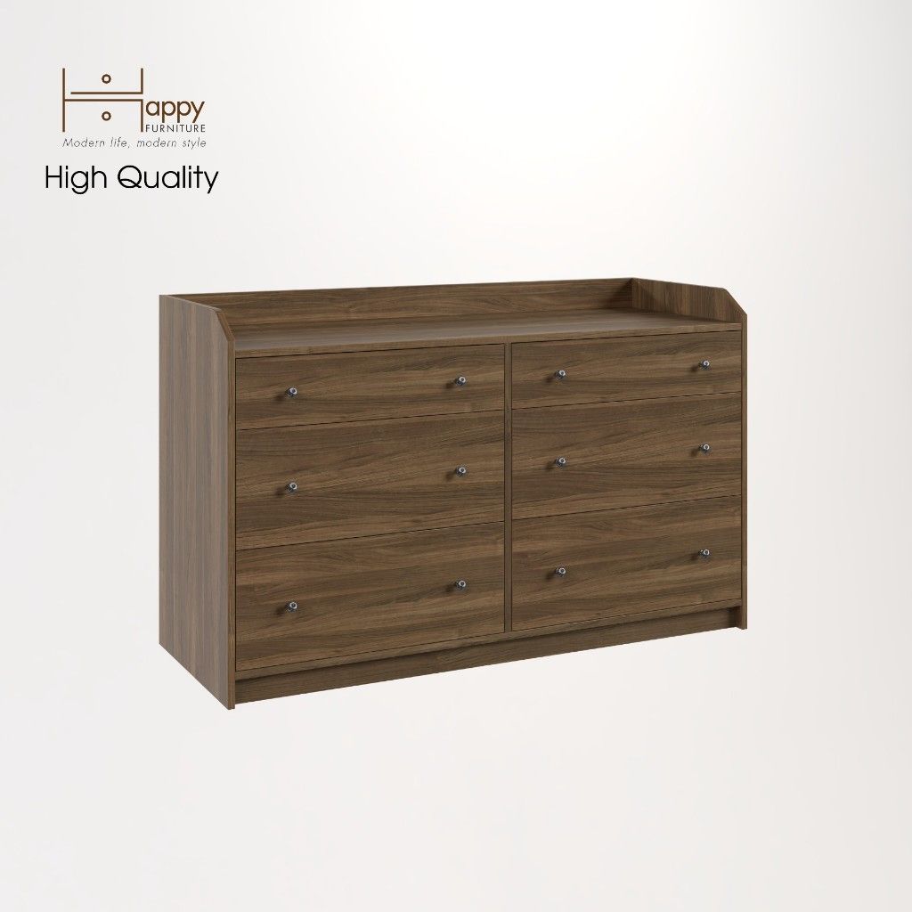 HAPPY FURNITURE , Tủ 3 tầng 6 ngăn kéo - CANA , THK_009 , 138cm x 46cm x 84cm