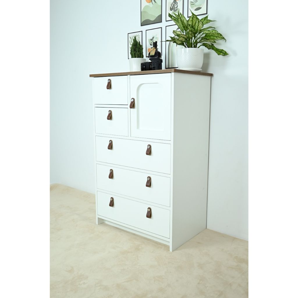 HAPPY FURNITURE , Tủ lưu trữ 5 ngăn kéo - NOMIA , THK_064 , 70cm x 45cm x 108cm