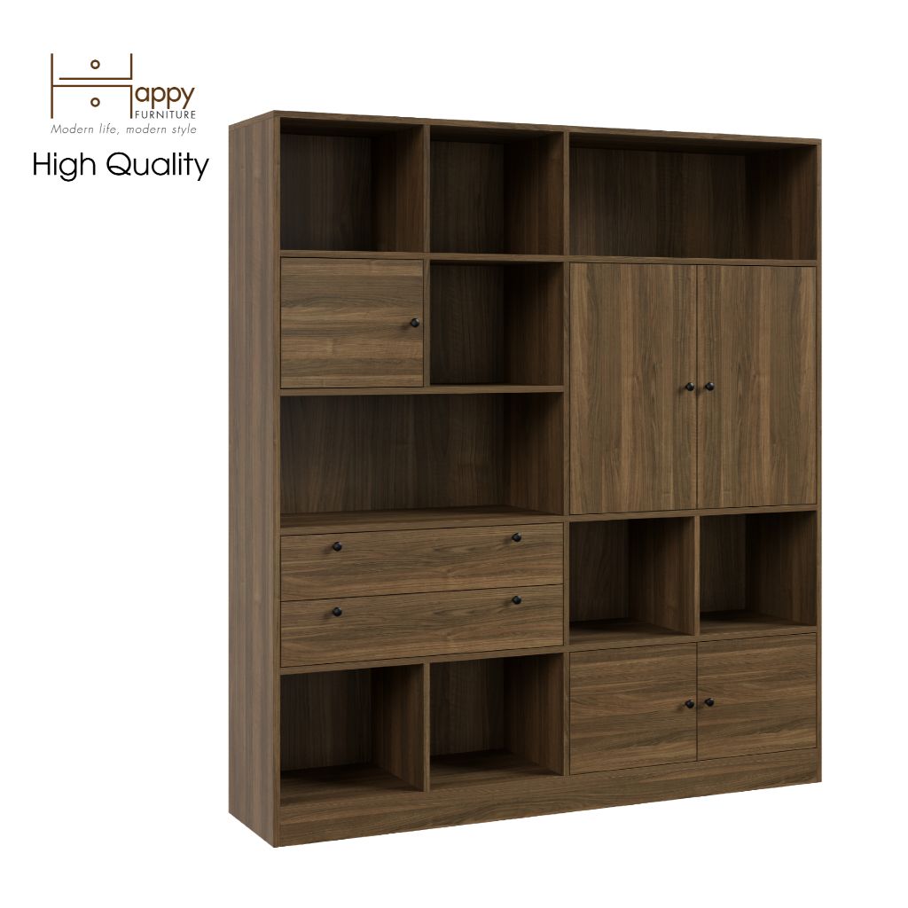 HAPPY FURNITURE , Kệ sách nhiều ngăn - CATY , KSA_026 , 160cm x 38cm x 180cm