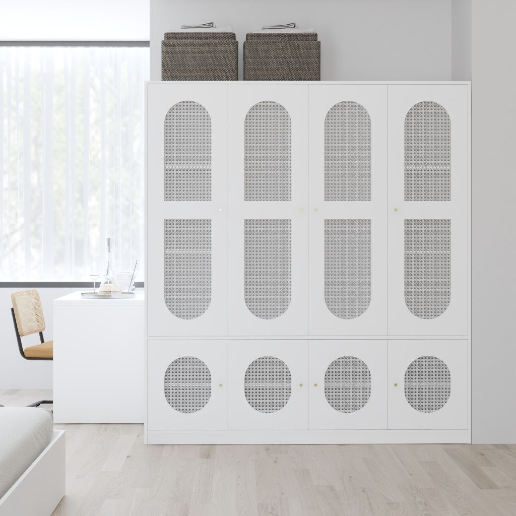 HAPPY FURNITURE , Tủ quần áo 8 cửa mở - MAY , TCM_248 , 180cm x 54cm x 200cm DxRxC