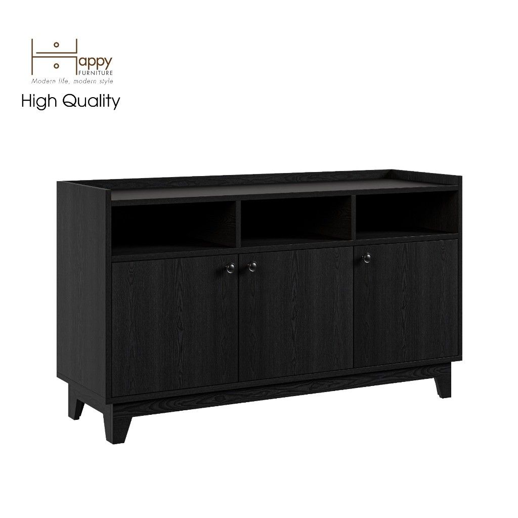 HAPPY FURNITURE , Tủ lưu trữ 3 cửa mở - KINA , TCM_040 , 124cm x 40cm x 72cm