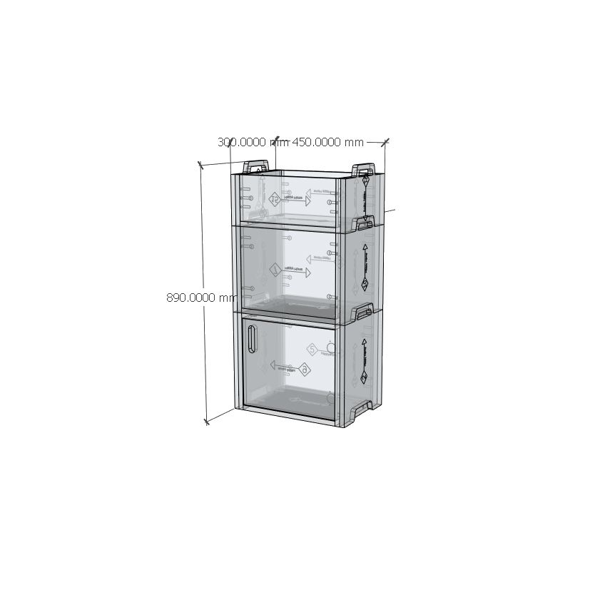 HAPPY FURNITURE , Gỗ tự nhiên , Tủ lưu trữ 3 tầng gỗ Plywood - GAMOR , TLT_034 , 45cm x 30cm x 89cm DxRxC