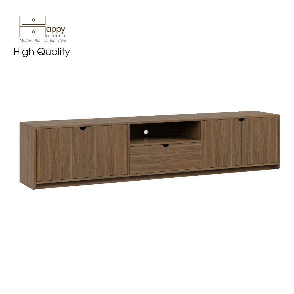 HAPPY FURNITURE , Kệ TIVI 4 cánh mở - 1 ngăn kéo - CIRCLE , KTV_019 , 220x 40x48cm