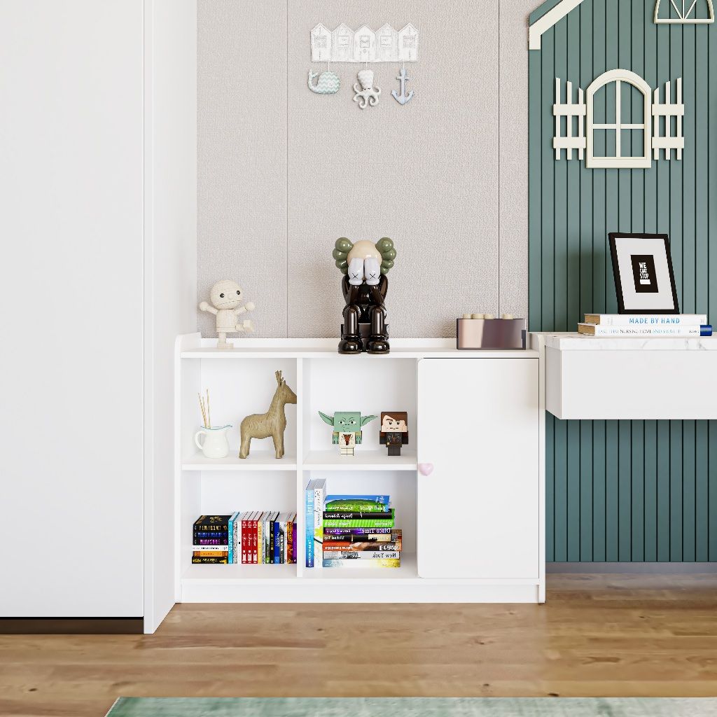 HAPPY FURNITURE, Tủ lưu trữ cho trẻ em - KID, TLT_008, 110cm x 32cm x 80cm