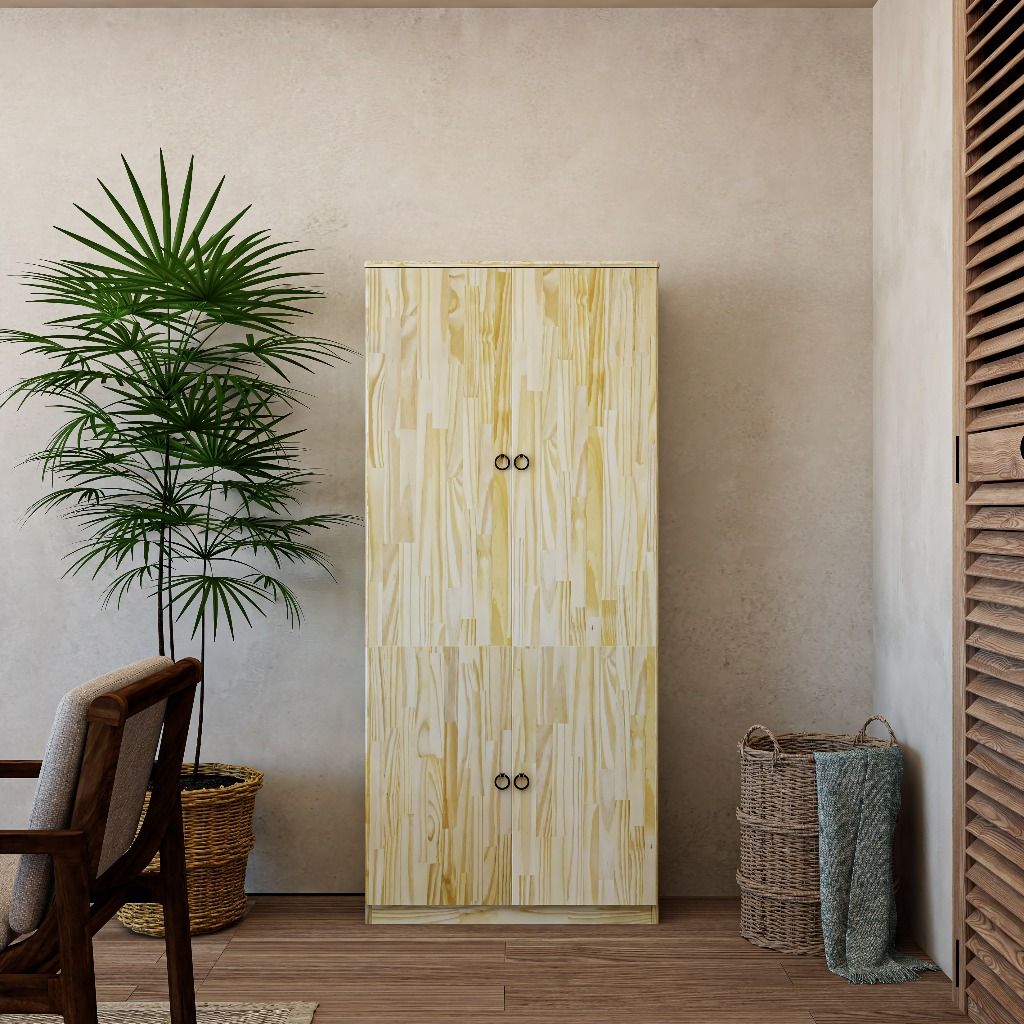 HAPPY FURNITURE , Gỗ tự nhiên , Kệ sách 4 cánh mở - YANNA , KSA_061 , 80cm x 30cm x 180cm
