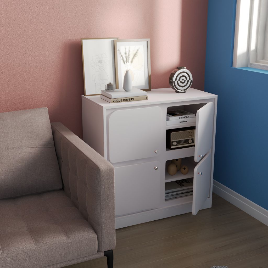 HAPPY FURNITURE , Tủ lưu trữ 4 cánh mở - SWEETY , TCM_061 , 82cm x 40cm x 82cm