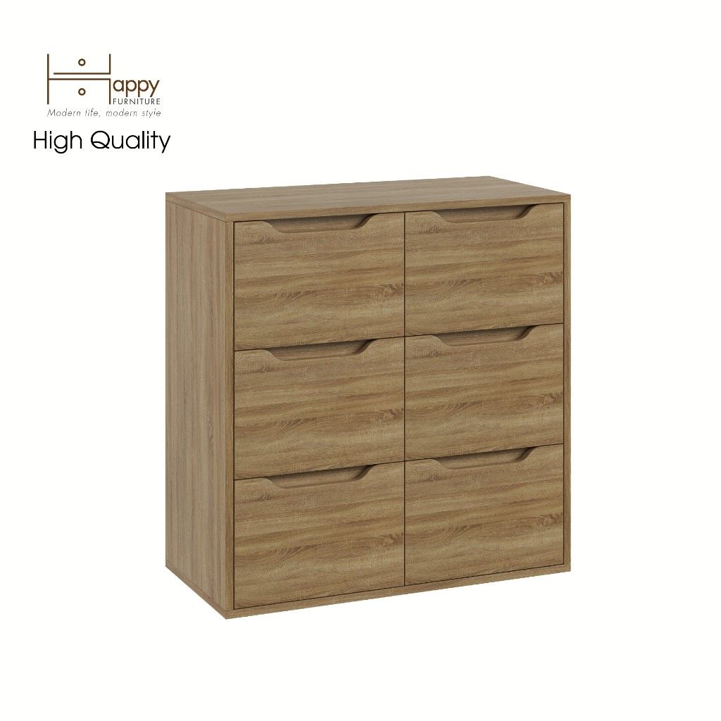 HAPPY FURNITURE , Tủ đựng đồ 6 ngăn kéo - ALEE , THK_035 , 80cm x 38cm x 82cm