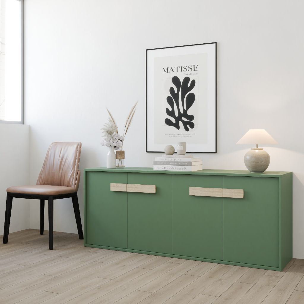 HAPPY FURNITURE , Tủ lưu trữ 4 cửa mở - SPACE, TCM_239 , 160cm x 40cm x 64cm DxRxC