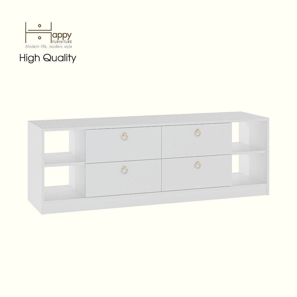 HAPPY FURNITURE , Tủ lưu trữ 4 ngăn kéo - MERI , THK_295 , 150cm x 40cm x 50cm DxRxC