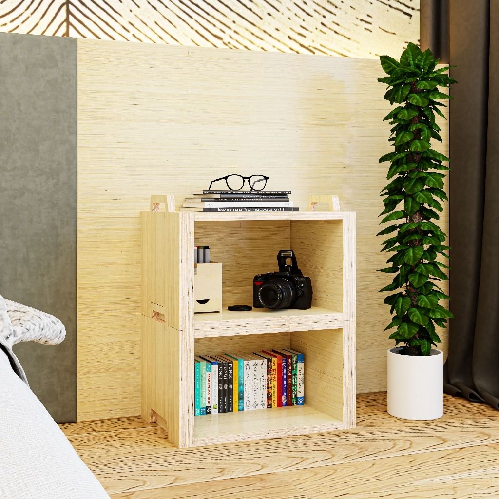 HAPPY FURNITURE , Gỗ tự nhiên , Thùng lưu trữ gỗ Plywood - GAMOR , TLT_019 , 45cm x 30cm x 56cm DxRxC