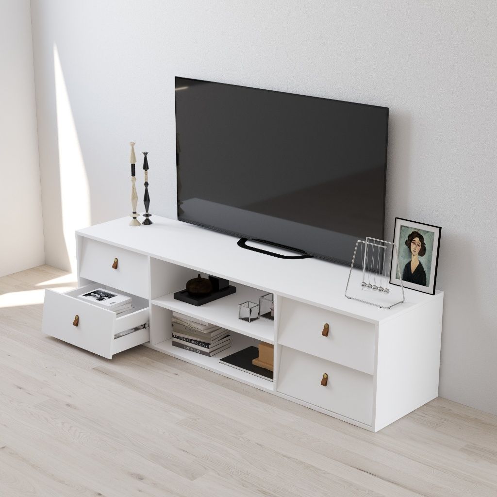 HAPPY FURNITURE , Kệ TV 4 ngăn kéo - CALYN , KTV_098 , 180cm x 45cm x 47cm DxRxC