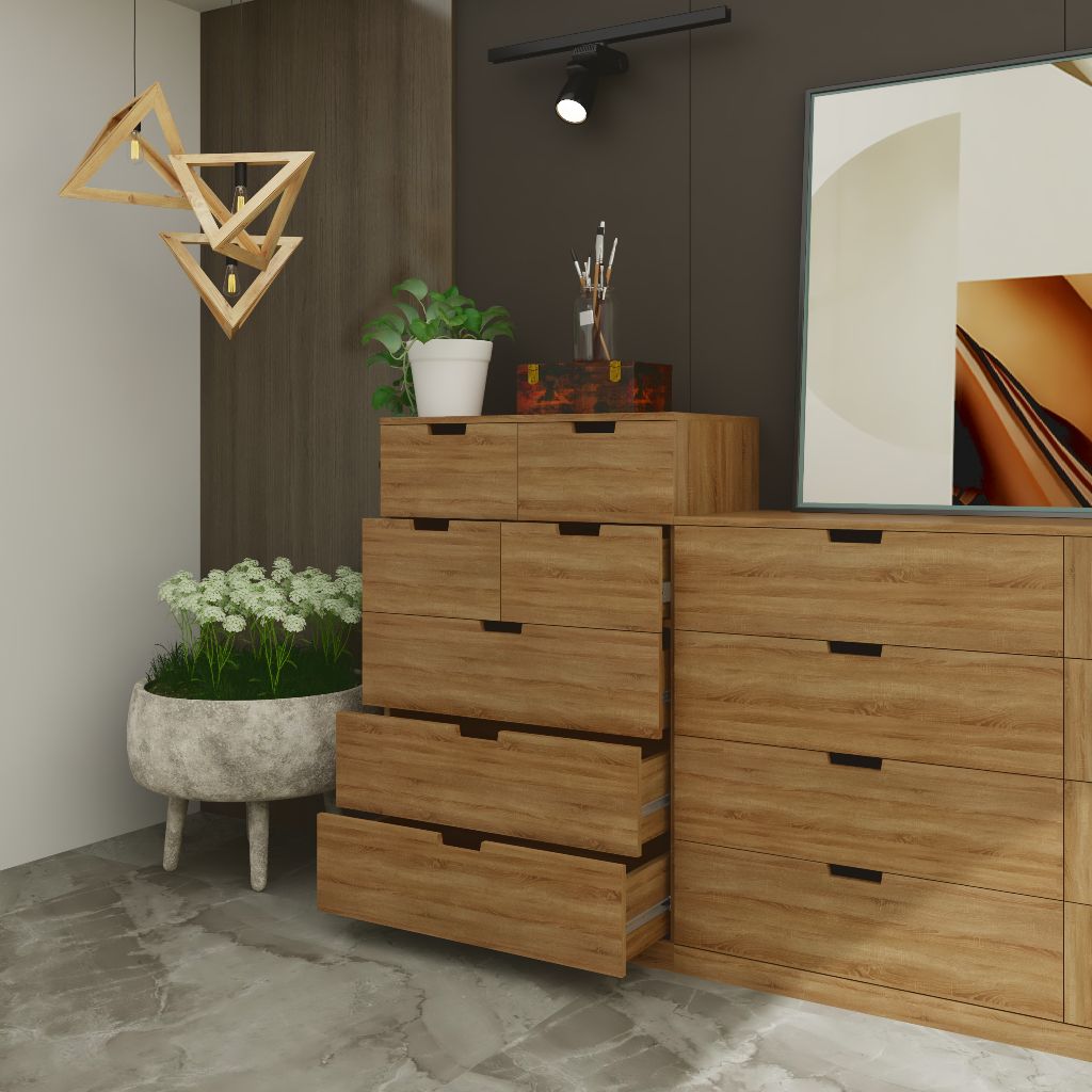 HAPPY FURNITURE , Tủ đựng đồ 7 ngăn kéo - SCANDINA , THK_100 , 80cm x 47cm x 120cm