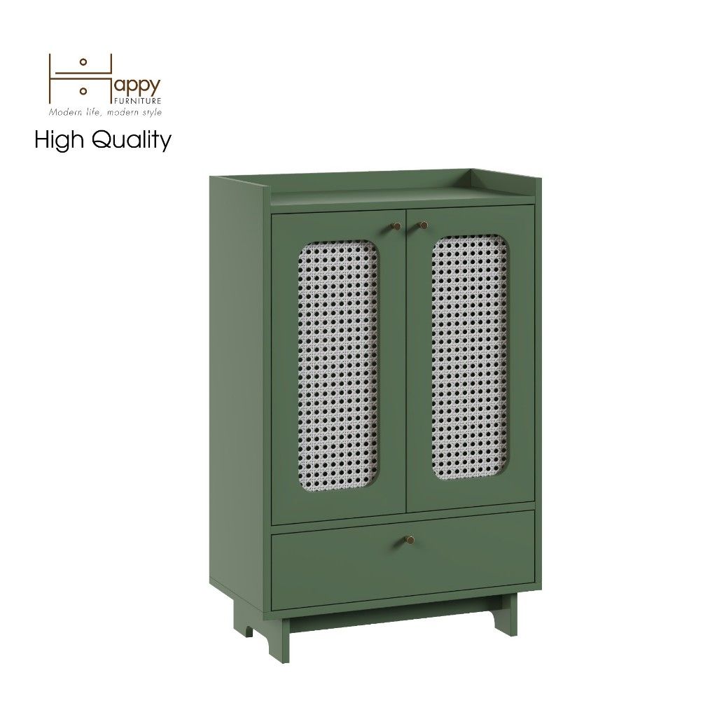 HAPPY FURNITURE , Tủ giày 2 cánh mây - MEYDAN , TCM_055 , 65cm x 34cm x 100cm