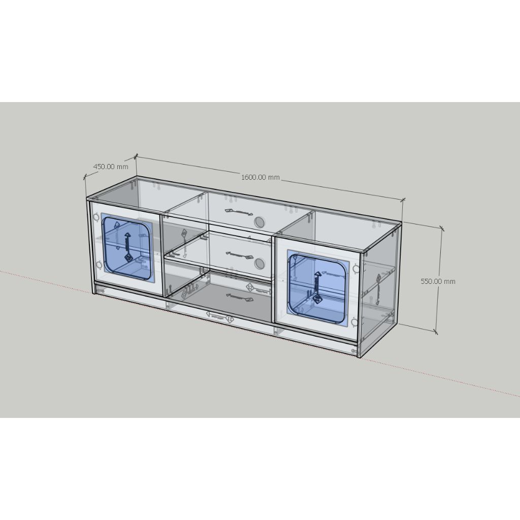 HAPPY FURNITURE , Kệ TV 2 cửa kính - NOAH , KTV_108 , 160cm x 45cm x 55cm DxRxC