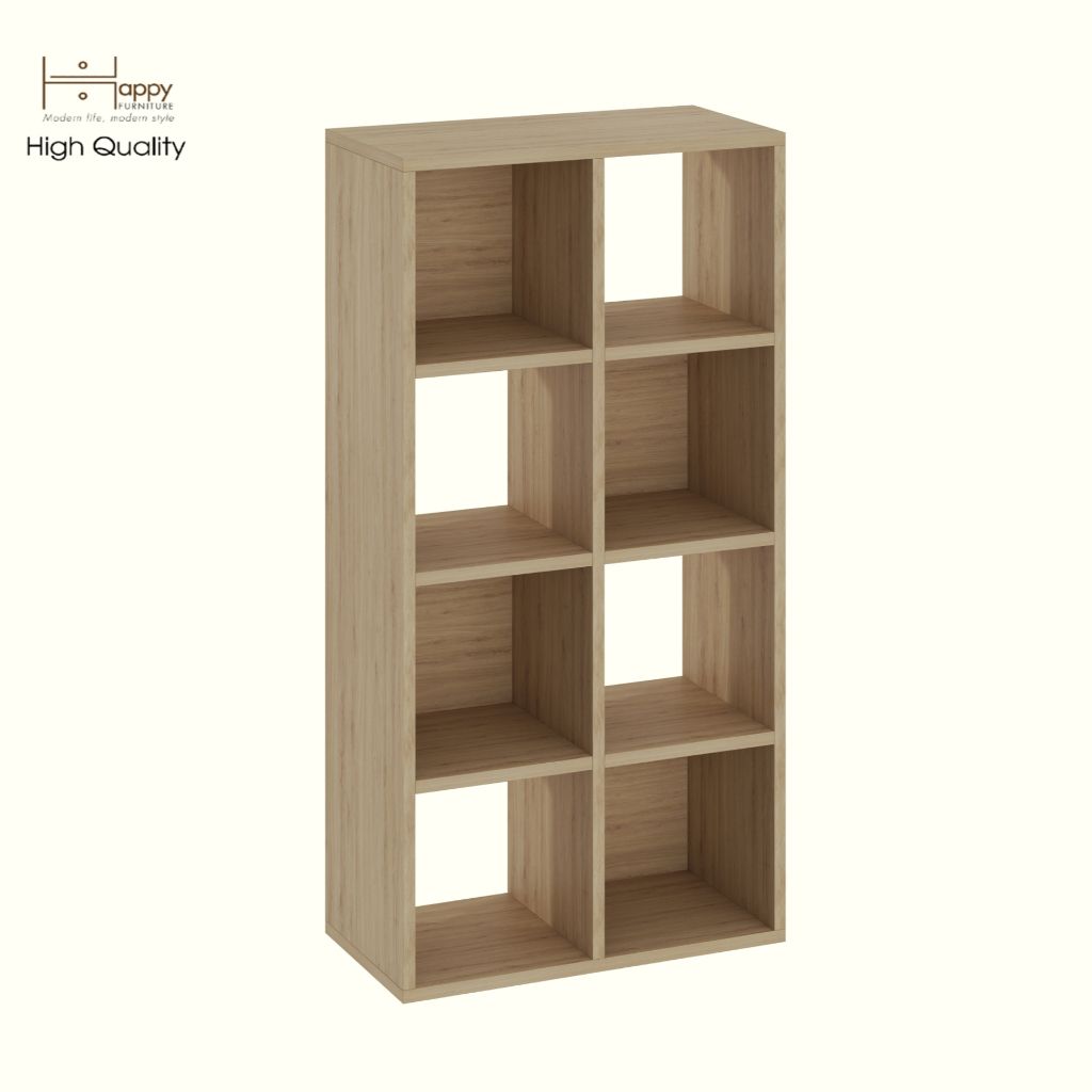 HAPPY FURNITURE , Kệ sách 8 ngăn - CHANN, KSA_105 , 54cm x 28cm x 106cm DxRxC