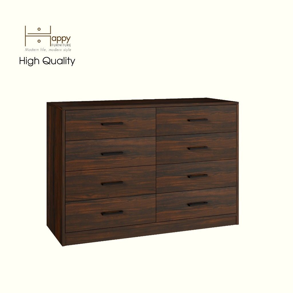 HAPPY FURNITURE , HEINEE - Tủ lưu trữ 8 ngăn kéo, THK_235 , 120cm x 45cm x 82cm DxRxC, sản phẩm phổ thông