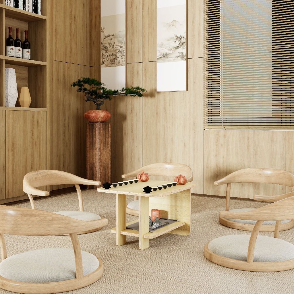 HAPPY FURNITURE , Gỗ tự nhiên , Bàn trà gỗ Plywood - AIDAN , BAN_107 , 60cm x 50cm x 38cm DxRxC