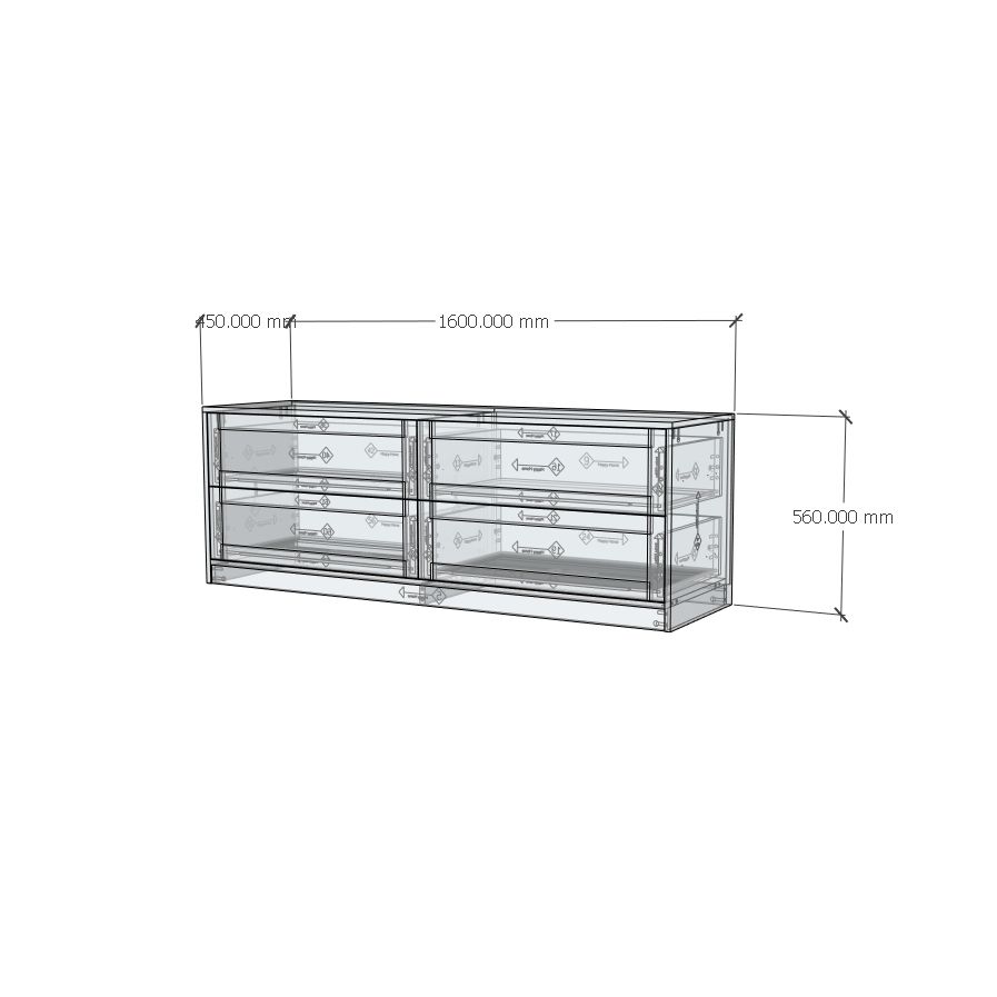 HAPPY FURNITURE , MATTA - Tủ lưu trữ 4 ngăn kéo, THK_224 , 160cm x 45cm x 56cm DxRxC