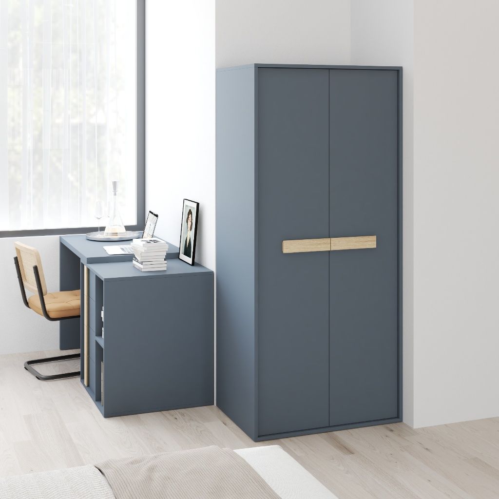 HAPPY FURNITURE , Tủ quần áo 2 cửa mở - SPACE, TCM_240 , 80cm x 59cm x 180cm DxRxC