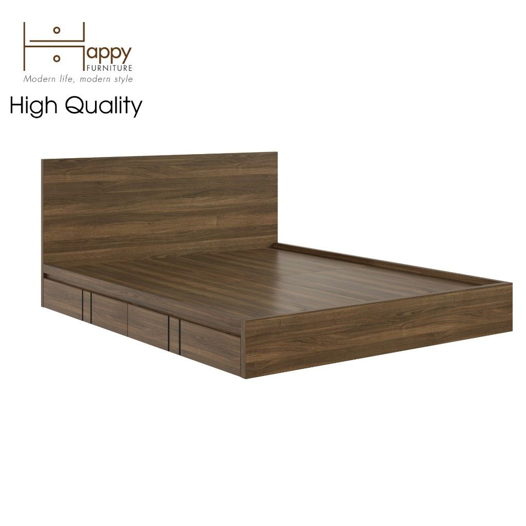 HAPPY FURNITURE , Giường ngủ 2 hộc tủ kéo - LOUIS , GNG_052 GNG_053 GNG_054 GNG_055 , 207x25cm , dài x cao