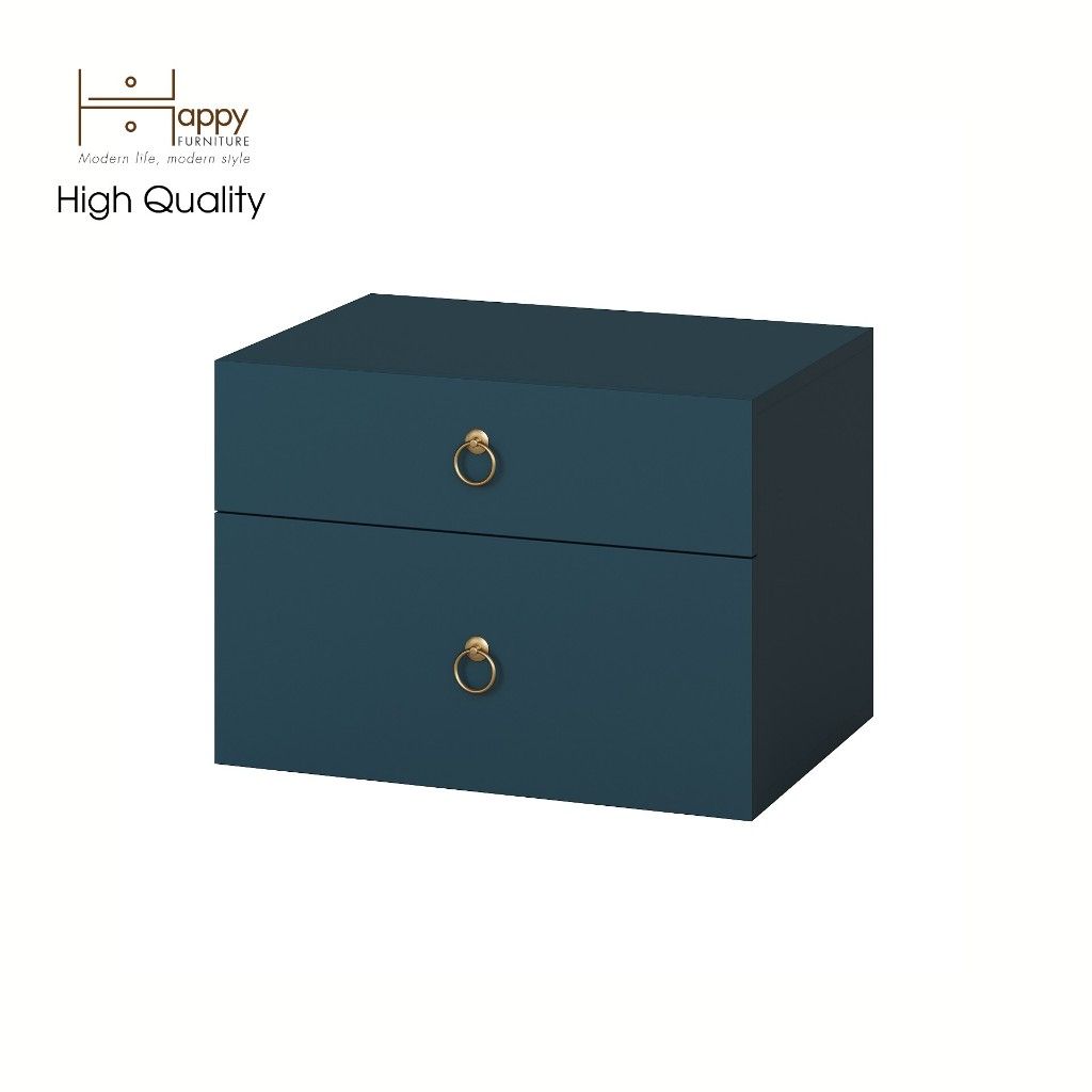 HAPPY FURNITURE , Táp đầu giường 2 hộc kéo - WESLEY , THK_049 , 56cm x 40cm x 40cm