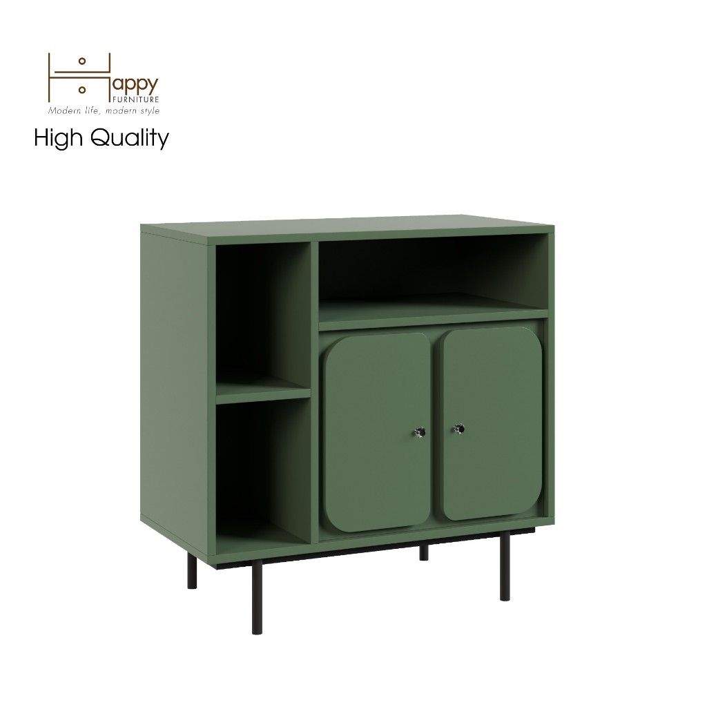 HAPPY FURNITURE , Tủ lưu trữ 2 cửa mở chân sắt - SWEETY , TCM_059 , 78cm x 40cm x 78cm