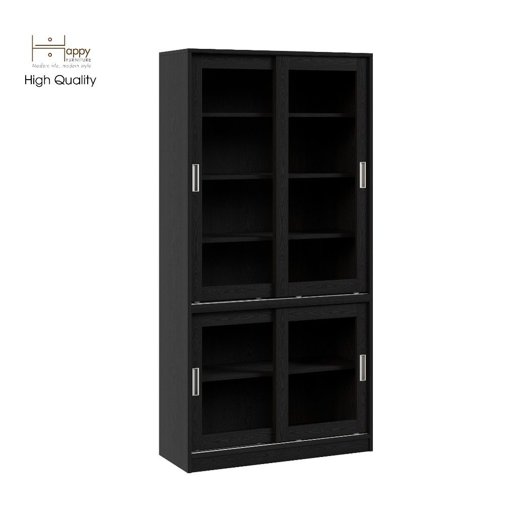 HAPPY FURNITURE , Tủ sách 4 cánh lùa - LUCA , TCL_012 , 90cm x 35cm x 180cm