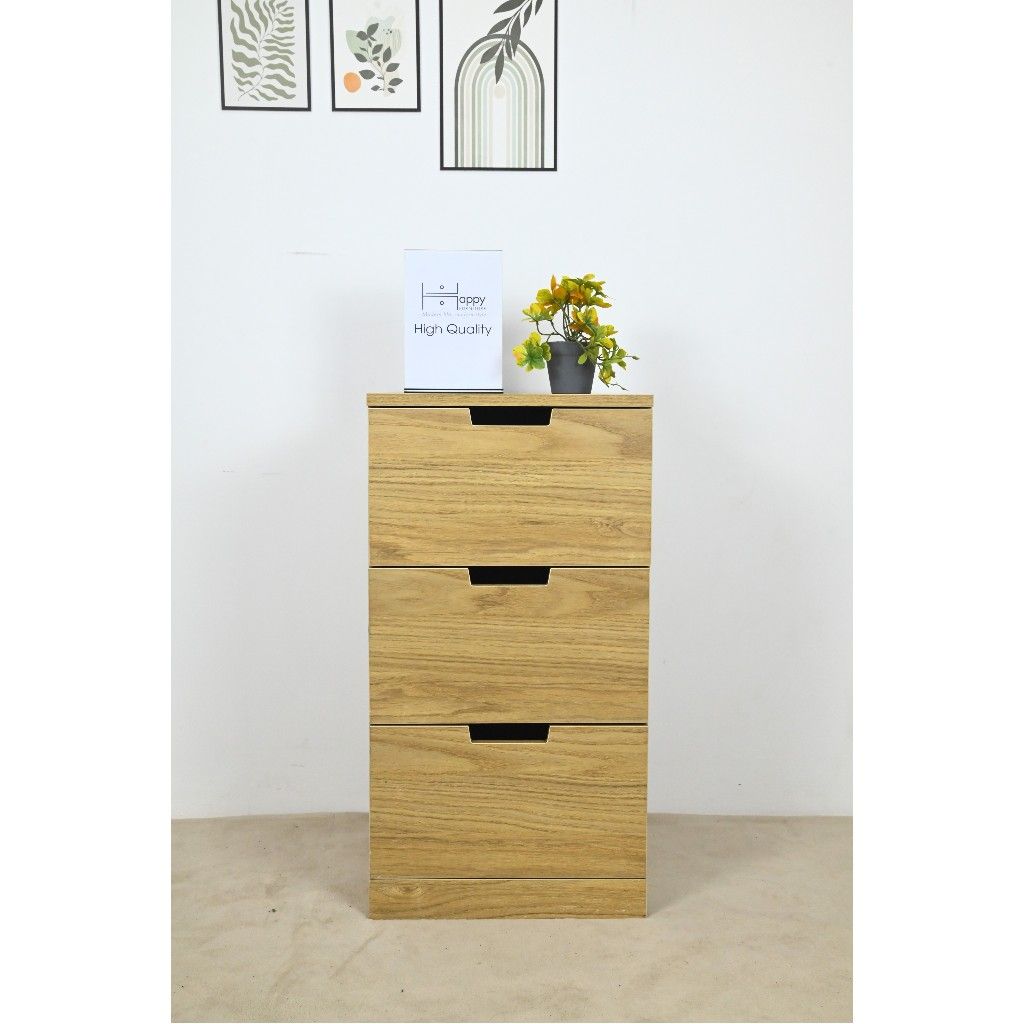 HAPPY FURNITURE , Tủ đựng đồ 3 ngăn kéo - SCANDINA , THK_102 , 40cm x 47cm x 76cm