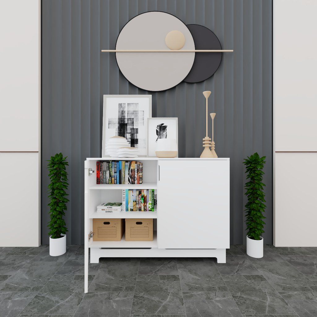 HAPPY FURNITURE , Tủ lưu trữ 2 cánh mở - MOLLY , TCM_103 , 120cm x 40cm x 90cm