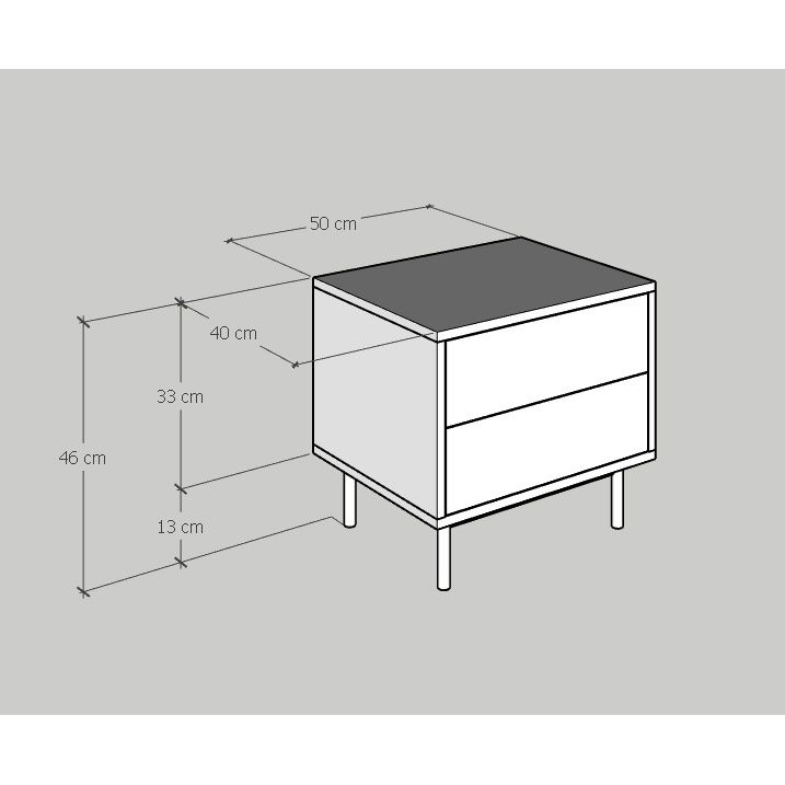 HAPPY FURNITURE , Táp đầu giường chân sắt - BECKY , THK_033 , 50cm x 40cm x 45cm