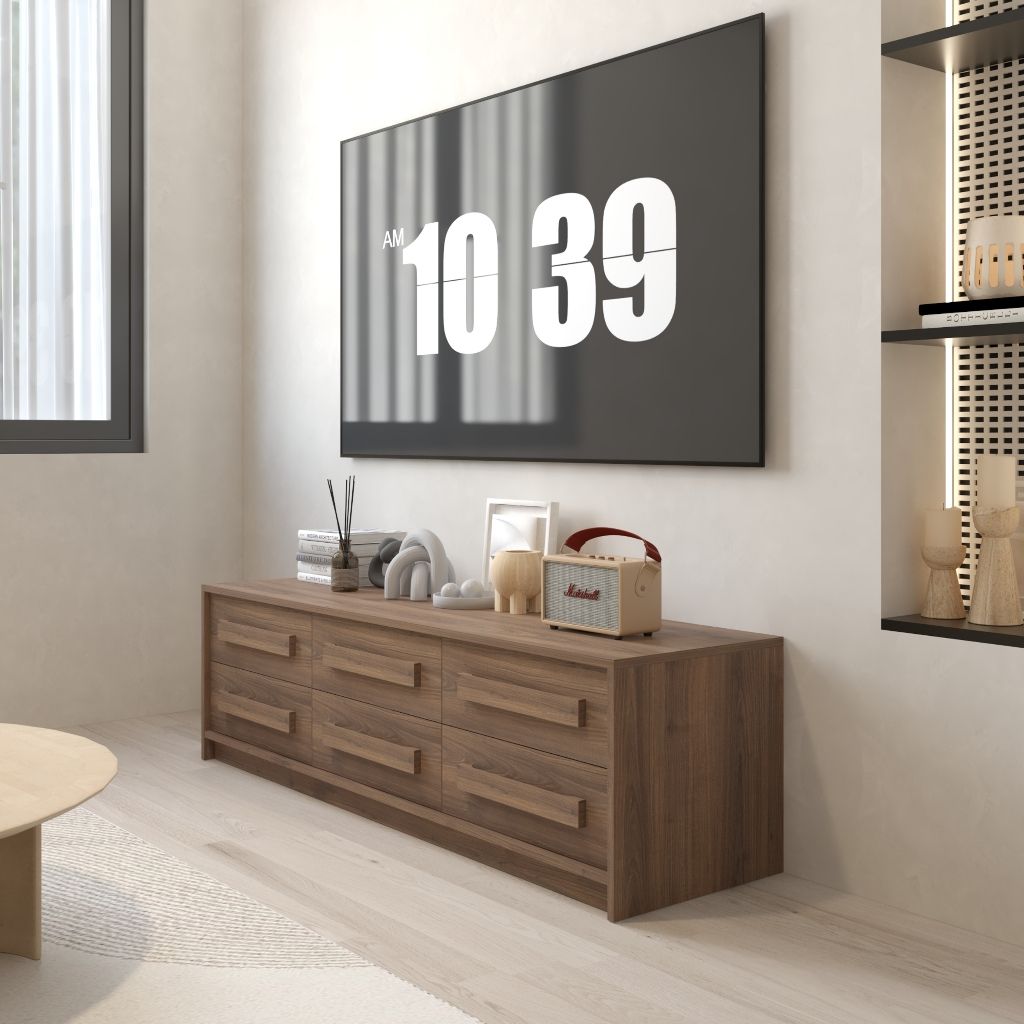 HAPPY FURNITURE , Tủ lưu trữ 6 ngăn kéo - RUBEL, THK_259, 160cm x 45cm x 46cm DxRxC