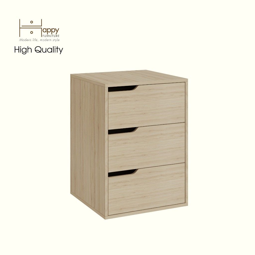 HAPPY FURNITURE , Tủ lưu trữ 3 ngăn kéo - ASO, THK_340 , 50cm x 50cm x 70cm DxRxC