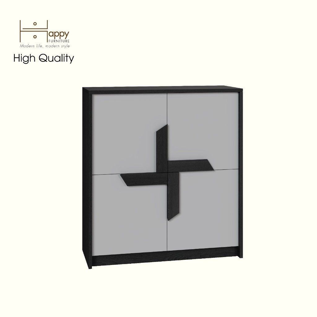 HAPPY FURNITURE , Tủ lưu trữ 4 cánh mở - PONIX , TCM_115 , 82cm x 32cm x 90cm