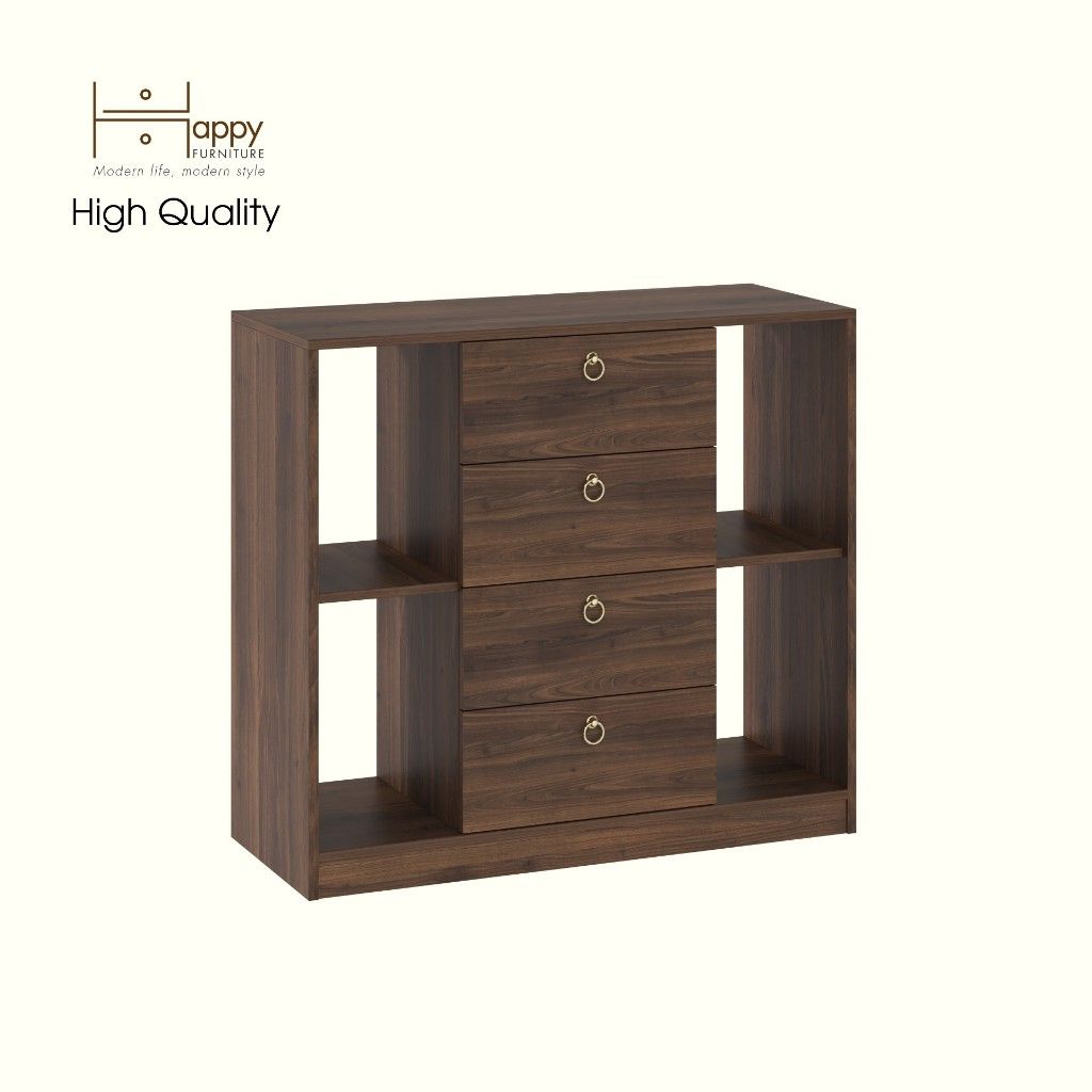 HAPPY FURNITURE , Tủ lưu trữ 4 ngăn kéo - MERI , THK_297 , 100cm x 40cm x 90cm DxRxC