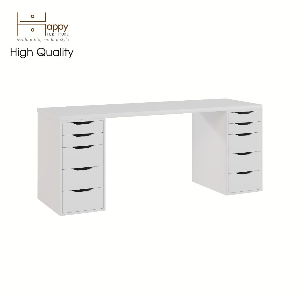HAPPY FURNITURE , Bàn làm việc 2 bên ngăn tủ - LIDA , BAN_028 BAN_024