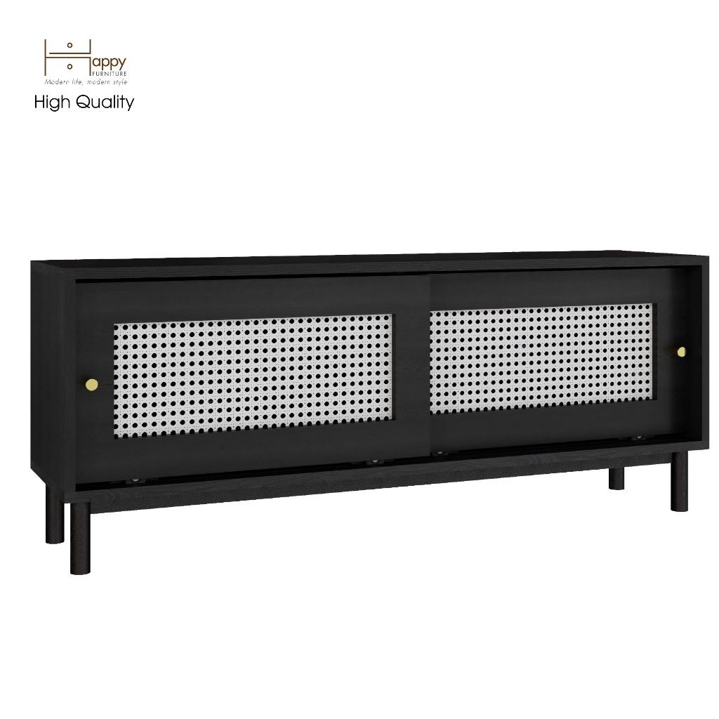 HAPPY FURNITURE , Tủ lưu trữ 2 cánh lùa chân sắt - ROTAN , TCL_031 , 120x30x48cm