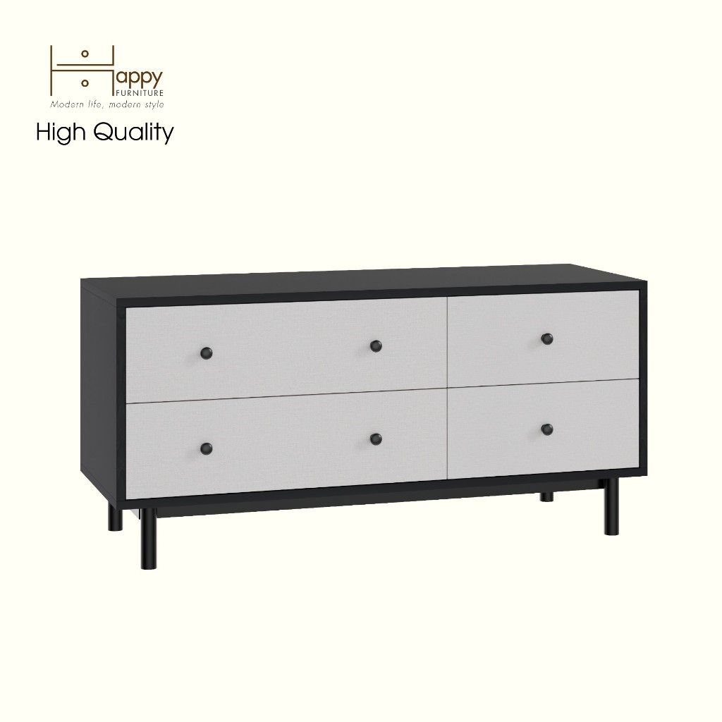 HAPPY FURNITURE , Tủ lưu trữ 4 ngăn kéo - LIVIK, THK_279 , 110cm x 40cm x 52cm DxRxC
