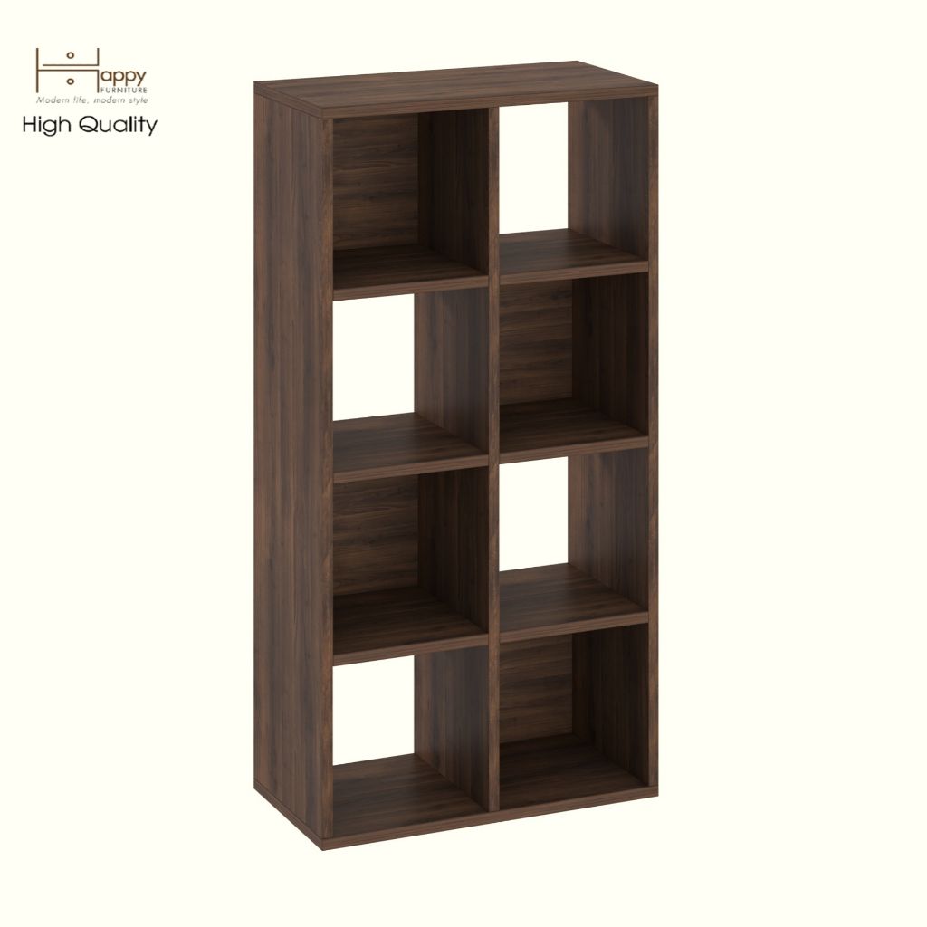 HAPPY FURNITURE , Kệ sách 8 ngăn - CHANN, KSA_105 , 54cm x 28cm x 106cm DxRxC