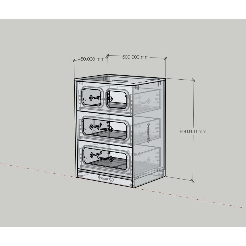 HAPPY FURNITURE , Tủ lưu trữ 3 ngăn kéo - MAY , THK_309 , 60cm x 45cm x 83cm DxRxC