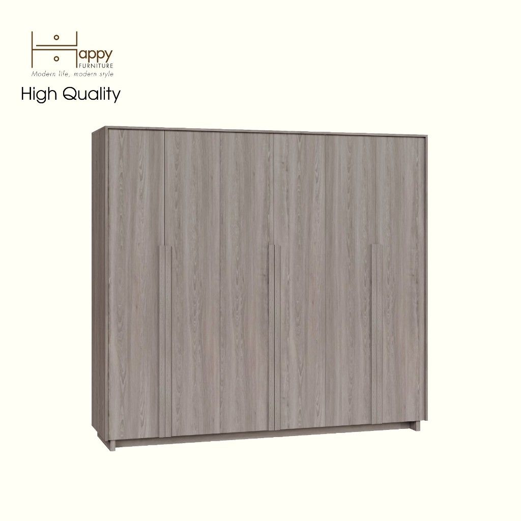 HAPPY FURNITURE , Tủ quần áo 6 cánh mở - MAVIS , TCM_161 , 240cm x 59cm x 220cm