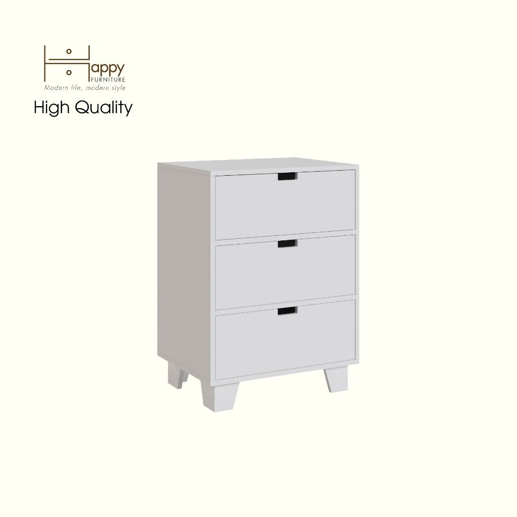HAPPY FURNITURE , ALVA - Tủ lưu trữ 3 ngăn kéo , THK_227 , 60cm x 45cm x 82cm DxRxC