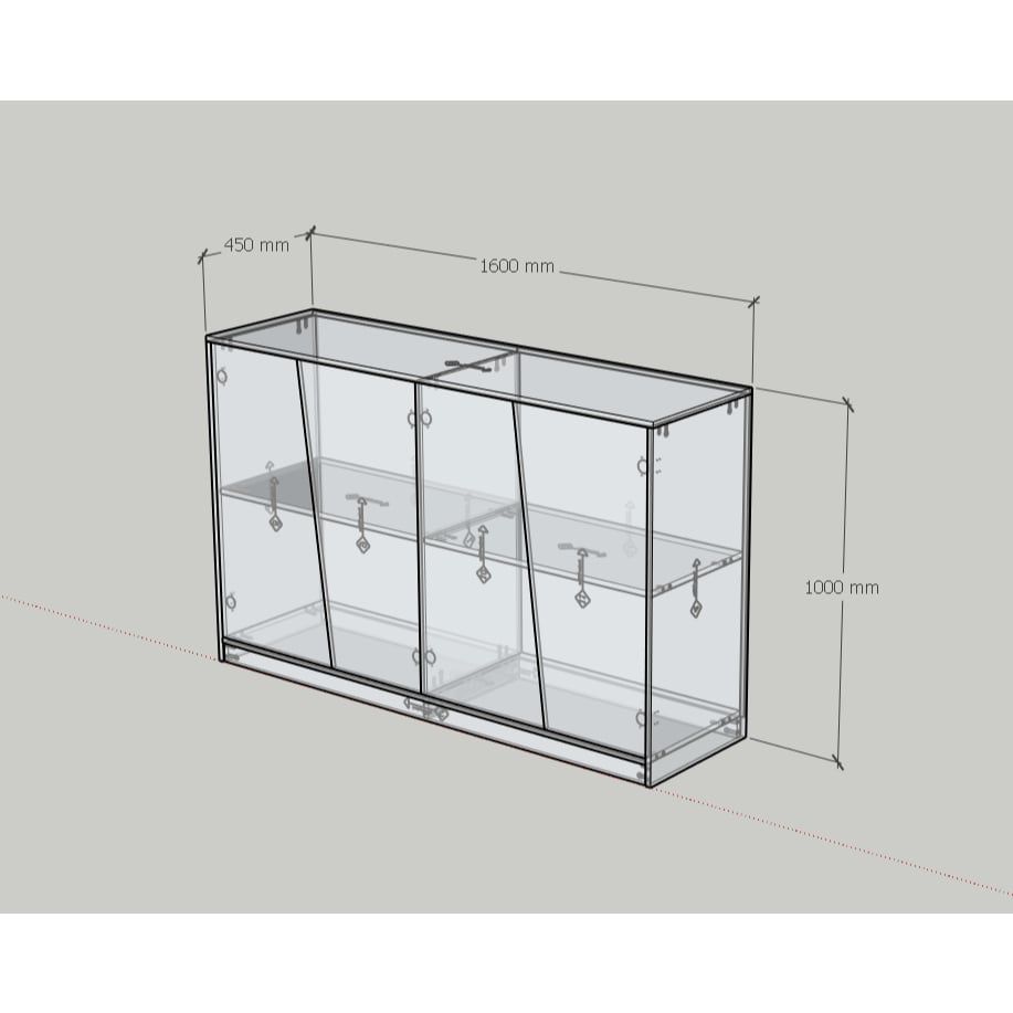 HAPPY FURNITURE , Tủ lưu trữ 4 cửa mở - DALEY , TCM_257 , 160cm x 45cm x 100cm DxRxC
