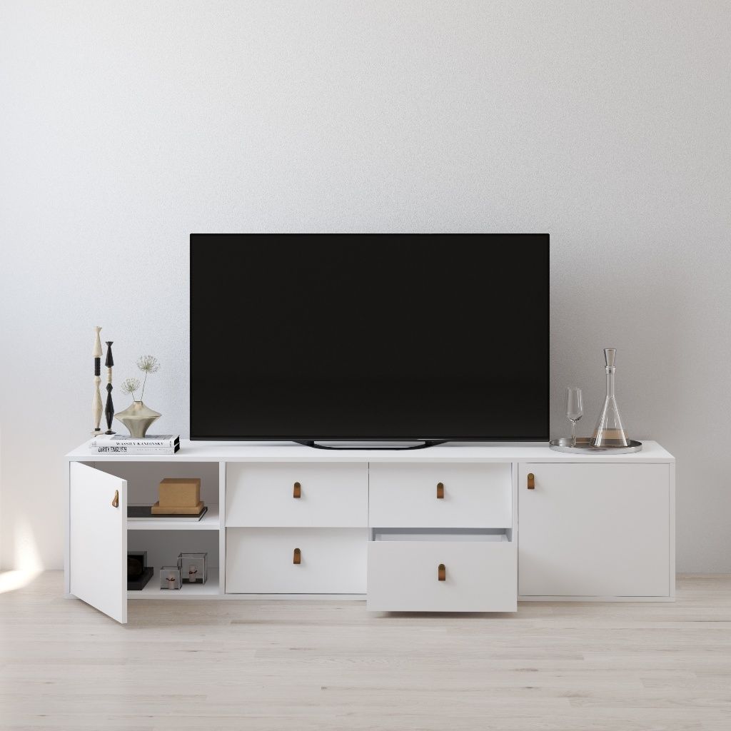 HAPPY FURNITURE , Kệ TV 2 cửa mở 4 ngăn kéo - CALYN , KTV_099 , 200cm x 45cm x 47cm DxRxC